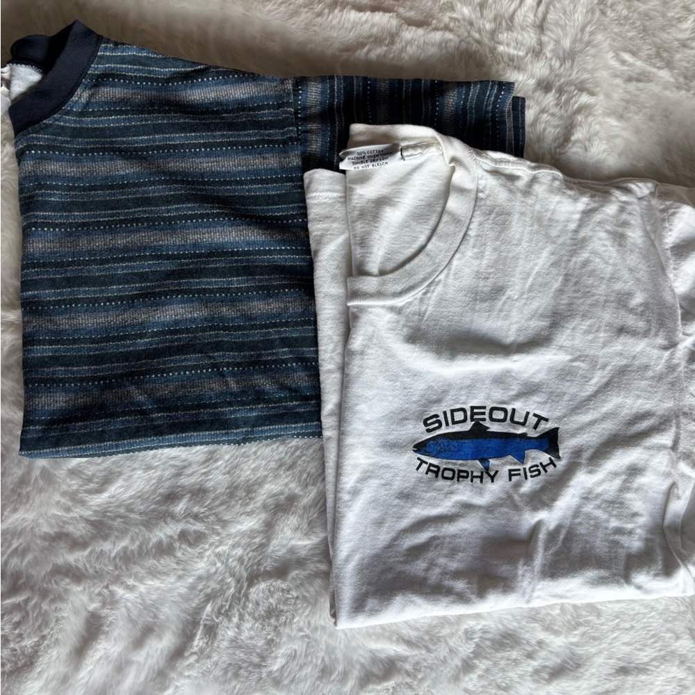 White and Blue T-Shirt Set